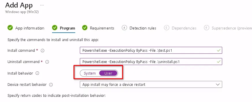 deploy registry key intune win32 app